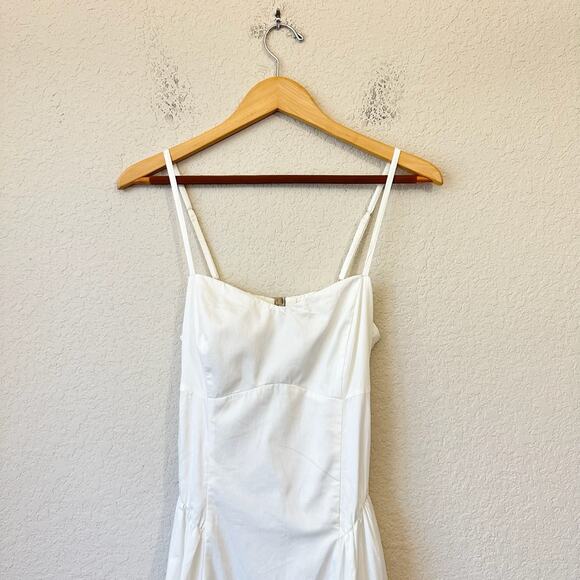 ABERCROMBIE & FITCH Dipped-Waist Sweetheart Maxi Dress White Cut Out NWT - Picture 7 of 16